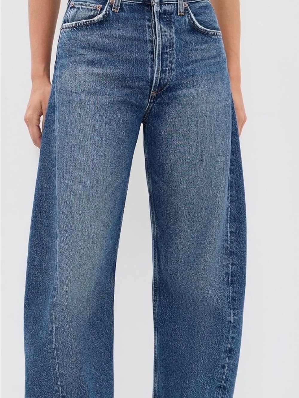 Agolde Luna High-Rise Pieced Jeans in Logical Size 26 Petite